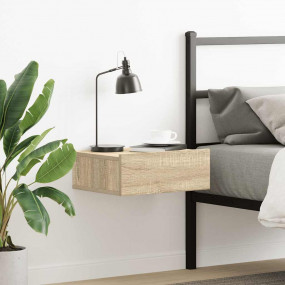 Floating Nightstand Sonoma Oak Engineered Wood Compact