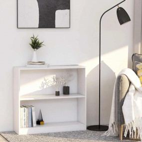 Bookshelf White Engineered wood Compact Bookshelf Recta...