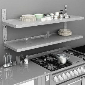 Floating Wall Shelf Silver Stainless Steel 59 in x 11.8...