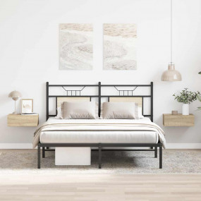 Floating Nightstand Set of 2 Sonoma oak Engineered wood...