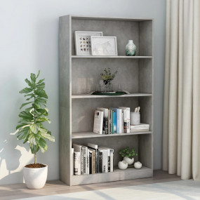 Book Cabinet Concrete Grey Engineered Wood Medium Book ...