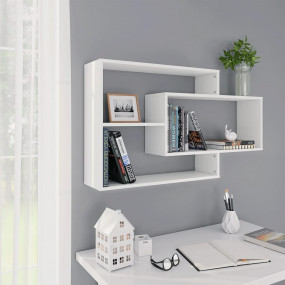 Wall Shelf White Engineered Wood Medium Wall mounting