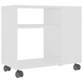 Side Table White Engineered wood Portable Side Table