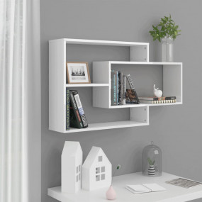 Wall Shelf Glossy white Engineered wood Medium Wall-mou...
