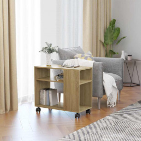 Side Table Sonoma Oak Chipboard Compact Portable Side T...