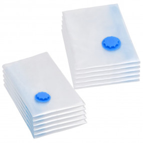 Vacuum Travel Bag Set of 10 Transparent and Blue Plasti...