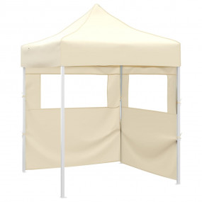 Party Tent Cream Powder-coated steel 6.6 x 6.6 ft Folda...