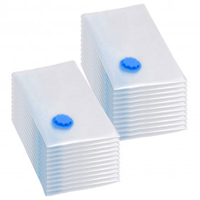 Vacuum Travel Bag Set of 20 Transparent and Blue Plasti...