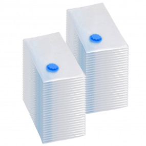Vacuum Travel Bag Set of 50 Transparent, Blue Plastic M...