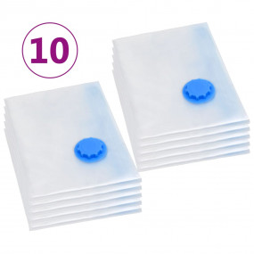 Vacuum Travel Bag Set of 10 Transparent and blue Plasti...