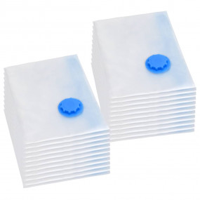 Vacuum Travel Bag Set of 20 Transparent and blue Plasti...