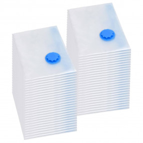 Vacuum Travel Bag Set of 50 Transparent and blue Plasti...