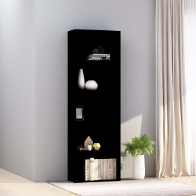 Book Cabinet Black Engineered Wood Tall Book Cabinet