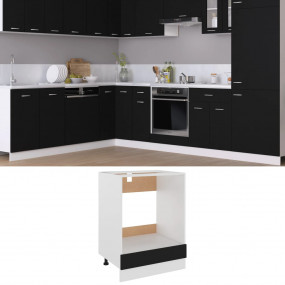 Oven Cabinet Black Engineered wood 23.6 x 18.1 x 32.1 i...