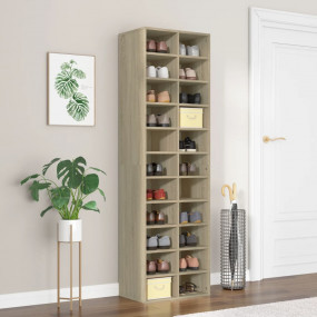 Shoe Cabinet Sonoma Oak Engineered Wood Large Shoe Cabi...