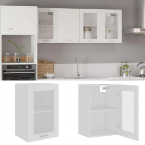 Hanging Glass Cabinet White Engineered wood, Glass 23.6...