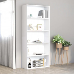Book Cabinet White Engineered wood Book Cabinet Rectang...