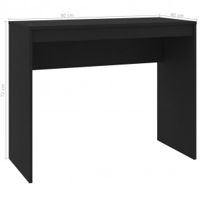 Desk Black Engineered wood Regular Modern Desk Rectangu...
