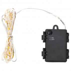 LED String Light Black and White Plastic 21.7 ft Length