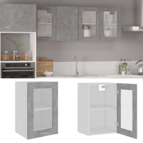 Hanging Glass Cabinet Concrete gray Engineered wood Med...