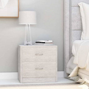 Bedside Cabinet Concrete Grey Engineered Wood Small