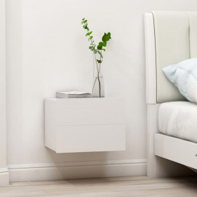 Bedside Cabinet White Engineered wood 15.7x11.8x11.8 in