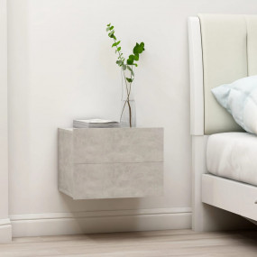 Bedside Cabinet Concrete Grey Engineered Wood Small