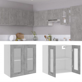 Hanging Glass Cabinet Concrete grey Engineered wood Med...