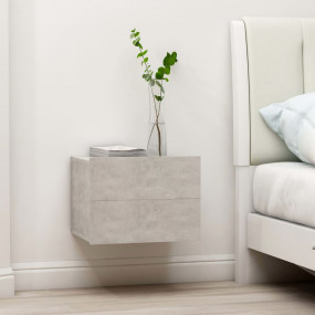 Bedside Cabinet Set of 2 Concrete Grey Engineered Wood