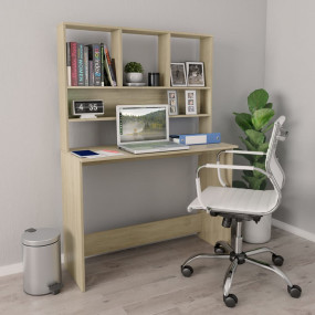 Desk Sonoma Oak Engineered Wood Medium Desk Rectangular