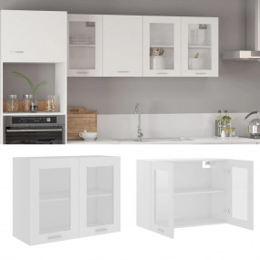 Hanging Glass Cabinet White Engineered wood, Glass Medi...