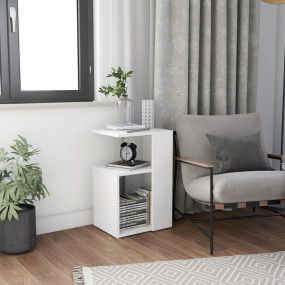 Side Table White Engineered wood Compact Side Table Rec...