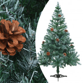 Christmas Tree Green, White PVC 59.1 in Foldable