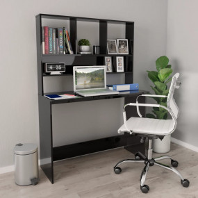 Desk High gloss black Engineered wood 43.3x17.7x61.8 in...