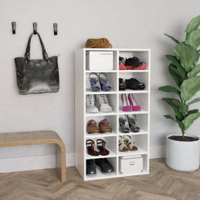 Shoe Rack White Engineered wood Approx. 21.3 x 13.4 x 3...