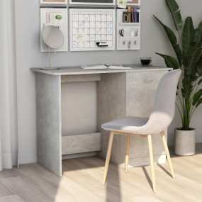Desk Concrete Grey Engineered Wood Standard Desk Rectan...