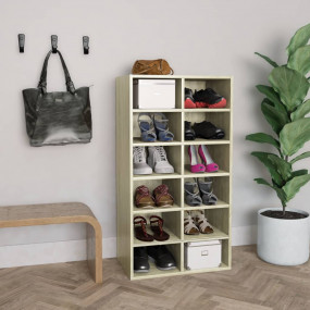 Shoe Rack Sonoma Oak Engineered Wood 21.3 x 13.4 x 39.6...