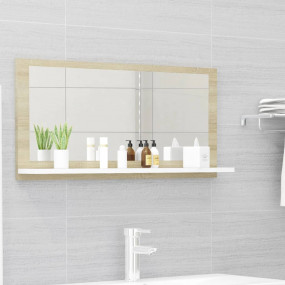 Mirror White and sonoma oak Engineered wood and acrylic