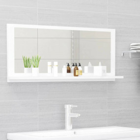 Mirror White Engineered wood, Acrylic Medium Wall mount...