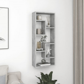 Wall Shelf Concrete Grey Engineered Wood 14.2x6.3x35.4 ...