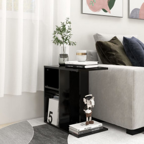 Side Table Black Engineered Wood 19.7 in wide, 11.8 in ...
