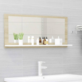 Mirror White and Sonoma Oak Engineered Wood 35.4 x 4.1 ...