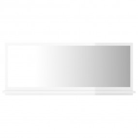 Mirror High gloss white Engineered wood, Acrylic Medium