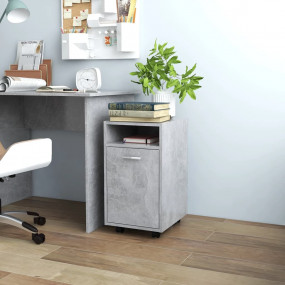 Side Cabinet Concrete Gray Engineered wood Compact Roll...