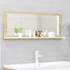 Mirror White and Sonoma Oak Engineered wood, acrylic Wa...