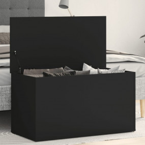 Storage Chest Black Engineered wood Rectangular Modern ...