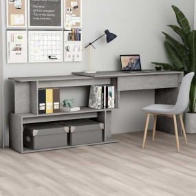 Desk Concrete Grey Engineered wood 78.7 x 19.7 in Rotat...