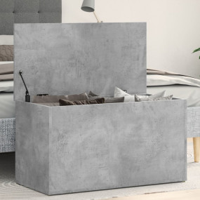 Storage Chest Concrete grey Engineered wood 33.1 x 16.5...