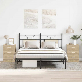 Bedside Cabinet Set of 2 Sonoma oak Engineered wood Med...