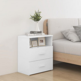 Bed Cabinet White Sturdy Engineered Wood Medium